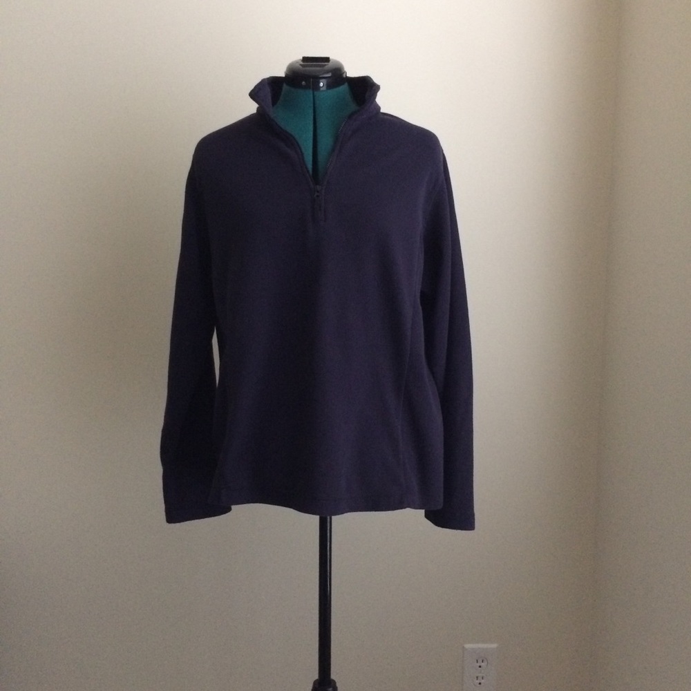 Lands’ End Fleece Half-Zip Pullover Navy L 14-16